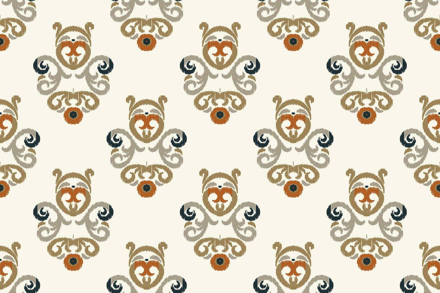 Ikat Damask Paisley Embroidery Background. Ikat Stripe Geometric Ethnic Oriental Pattern traditional.aztec Style Abstract Vector illustration.design for Texture,fabric,clothing,wrapping,sarong.