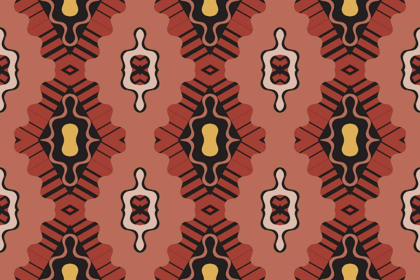 Ikat Damask Paisley Embroidery Background. Ikat Floral Geometric Ethnic Oriental Pattern traditional.aztec Style Abstract Vector illustration.design for Texture,fabric,clothing,wrapping,sarong.