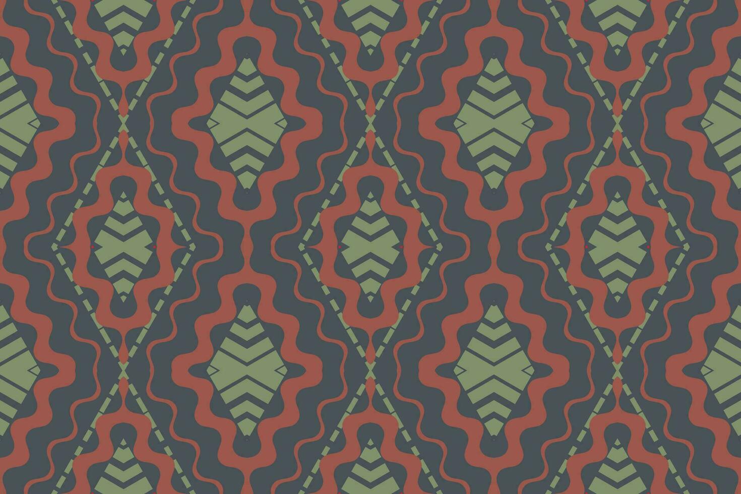 Ikat Damask Paisley Embroidery Background. Ikat Triangle Geometric Ethnic Oriental Pattern traditional.aztec Style Abstract Vector illustration.design for Texture,fabric,clothing,wrapping,sarong.