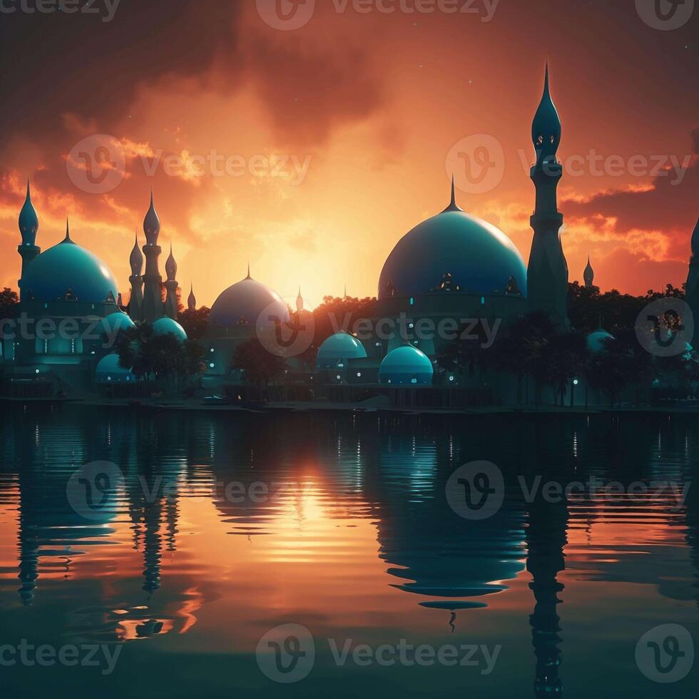 Mosque created using photo