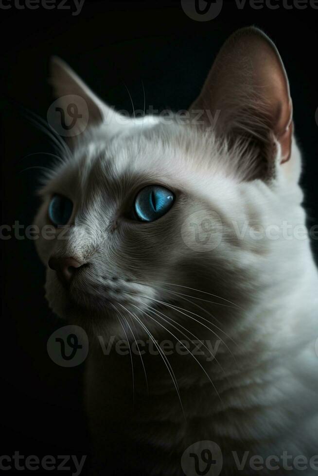 retrato de un blanco gato creado utilizando generativo ai foto