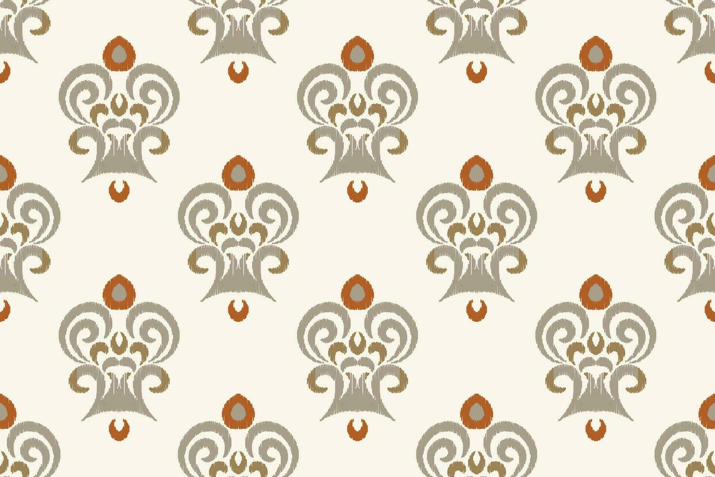 Ikat Floral Paisley Embroidery Background. Ikat Print Geometric Ethnic Oriental Pattern Traditional. Ikat Aztec Style Abstract Design for Print Texture,fabric,saree,sari,carpet. vector