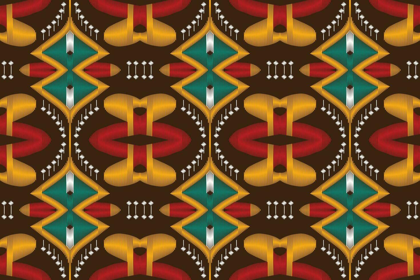 Ikat Damask Paisley Embroidery Background. Ikat Diamond Geometric Ethnic Oriental Pattern Traditional. Ikat Aztec Style Abstract Design for Print Texture,fabric,saree,sari,carpet. vector