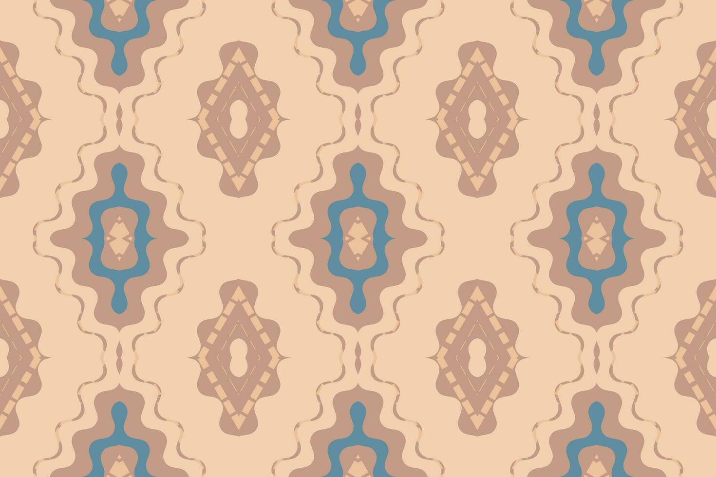Ikat Damask Paisley Embroidery Background. Ikat Print Geometric Ethnic Oriental Pattern traditional.aztec Style Abstract Vector illustration.design for Texture,fabric,clothing,wrapping,sarong.