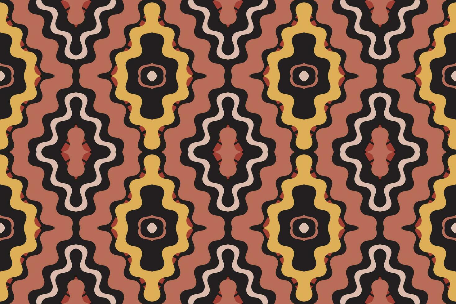Ikat Damask Paisley Embroidery Background. Ikat Fabric Geometric Ethnic Oriental Pattern traditional.aztec Style Abstract Vector illustration.design for Texture,fabric,clothing,wrapping,sarong.