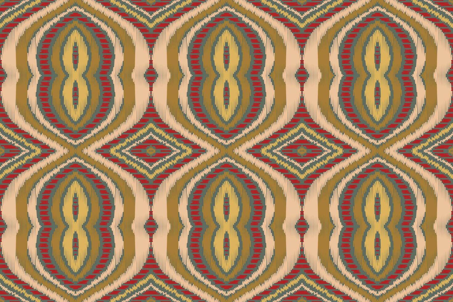 Ikat Damask Paisley Embroidery Background. Ikat Seamless Pattern Geometric Ethnic Oriental Pattern traditional.aztec Style Abstract Vector design for Texture,fabric,clothing,wrapping,sarong.