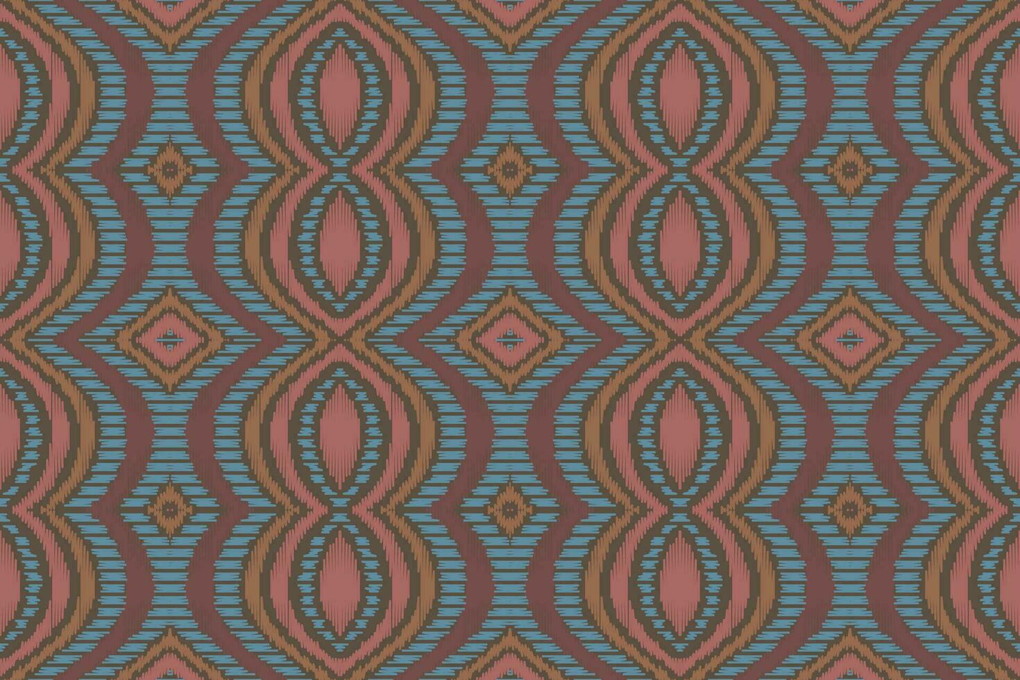Ikat Damask Paisley Embroidery Background. Ikat Seamless Geometric Ethnic Oriental Pattern traditional.aztec Style Abstract Vector illustration.design Texture,fabric,clothing,wrapping,sarong.