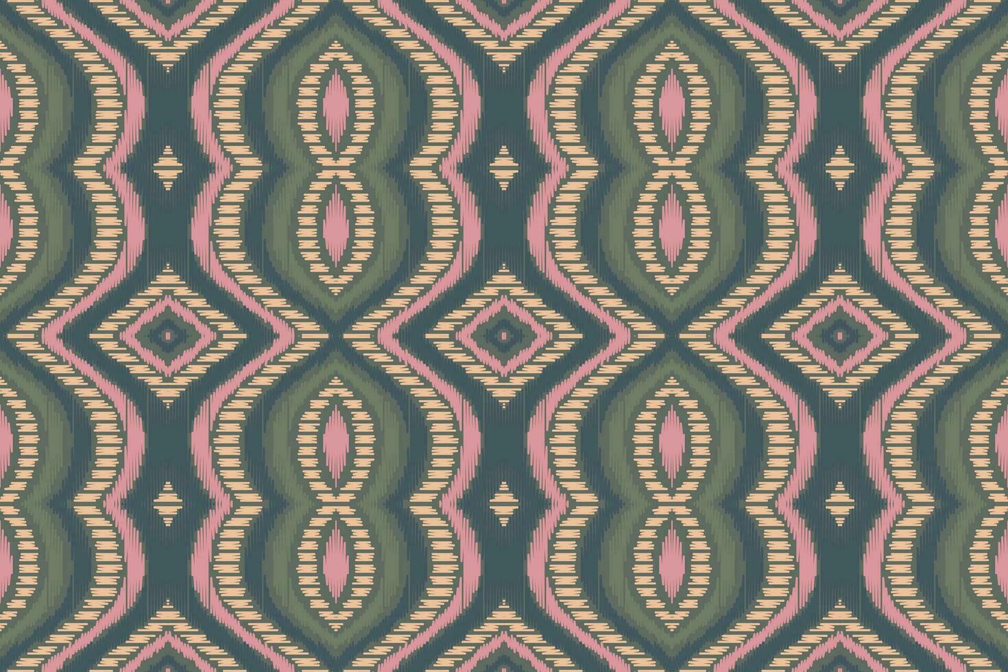 Ikat Damask Paisley Embroidery Background. Ikat Vector Geometric Ethnic Oriental Pattern Traditional. Ikat Aztec Style Abstract Design for Print Texture,fabric,saree,sari,carpet.