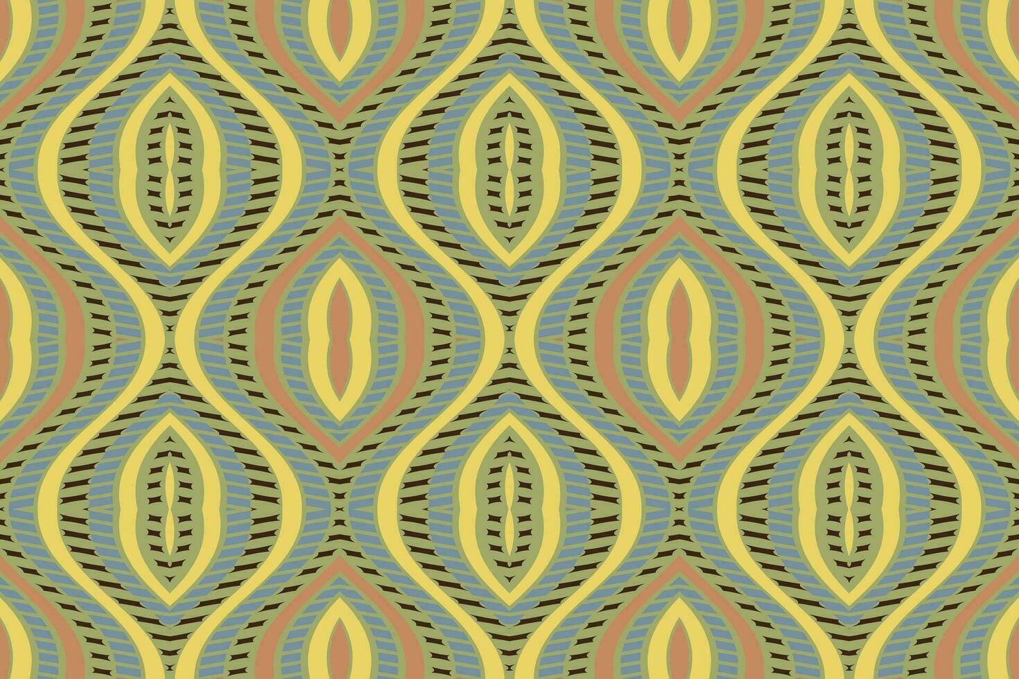 Ikat Damask Paisley Embroidery Background. Ikat Fabric Geometric Ethnic Oriental Pattern traditional.aztec Style Abstract Vector illustration.design for Texture,fabric,clothing,wrapping,sarong.