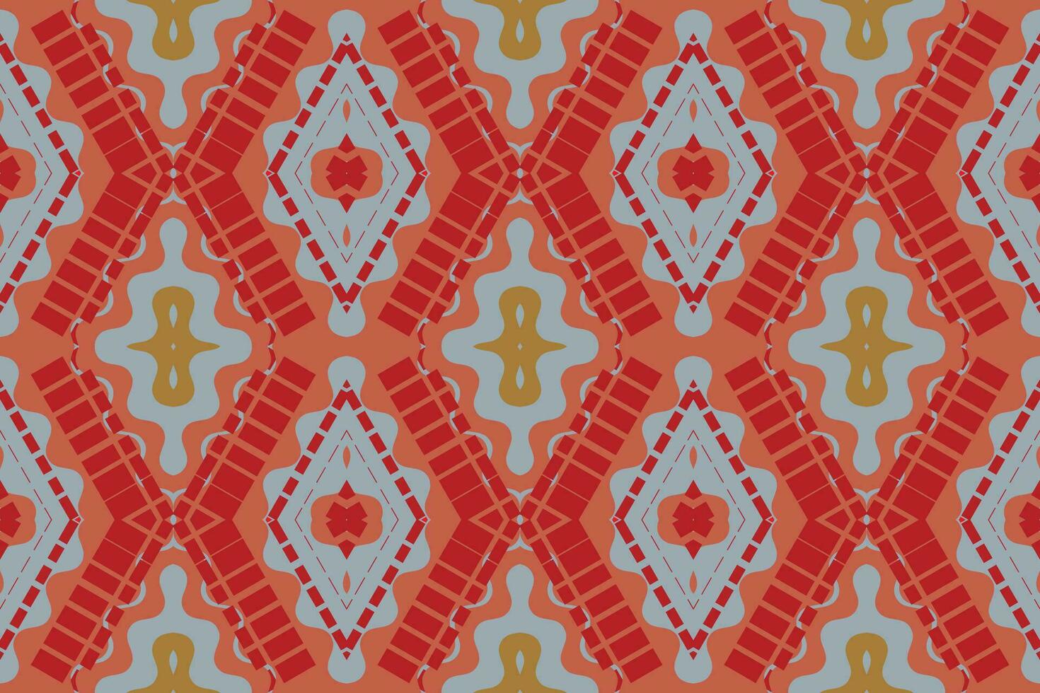 Ikat Floral Paisley Embroidery Background. Ikat Frame Geometric Ethnic Oriental Pattern Traditional. Ikat Aztec Style Abstract Design for Print Texture,fabric,saree,sari,carpet. vector