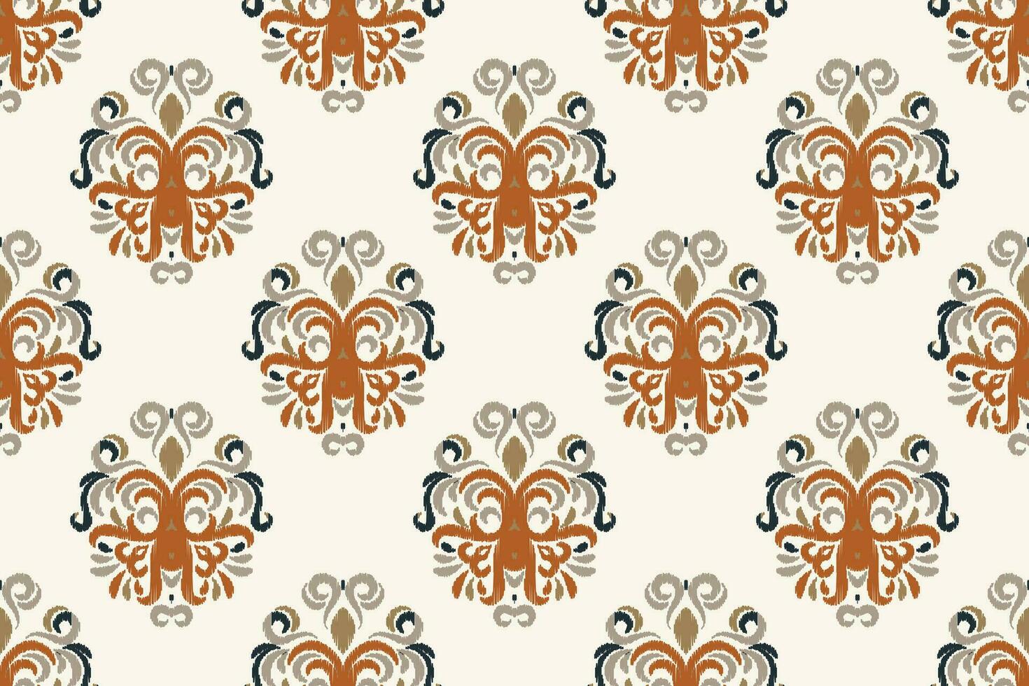 ikat floral cachemir bordado antecedentes. ikat diamante geométrico étnico oriental modelo tradicional.azteca estilo resumen vector ilustración.diseño para textura,tela,ropa,envoltura,pareo.