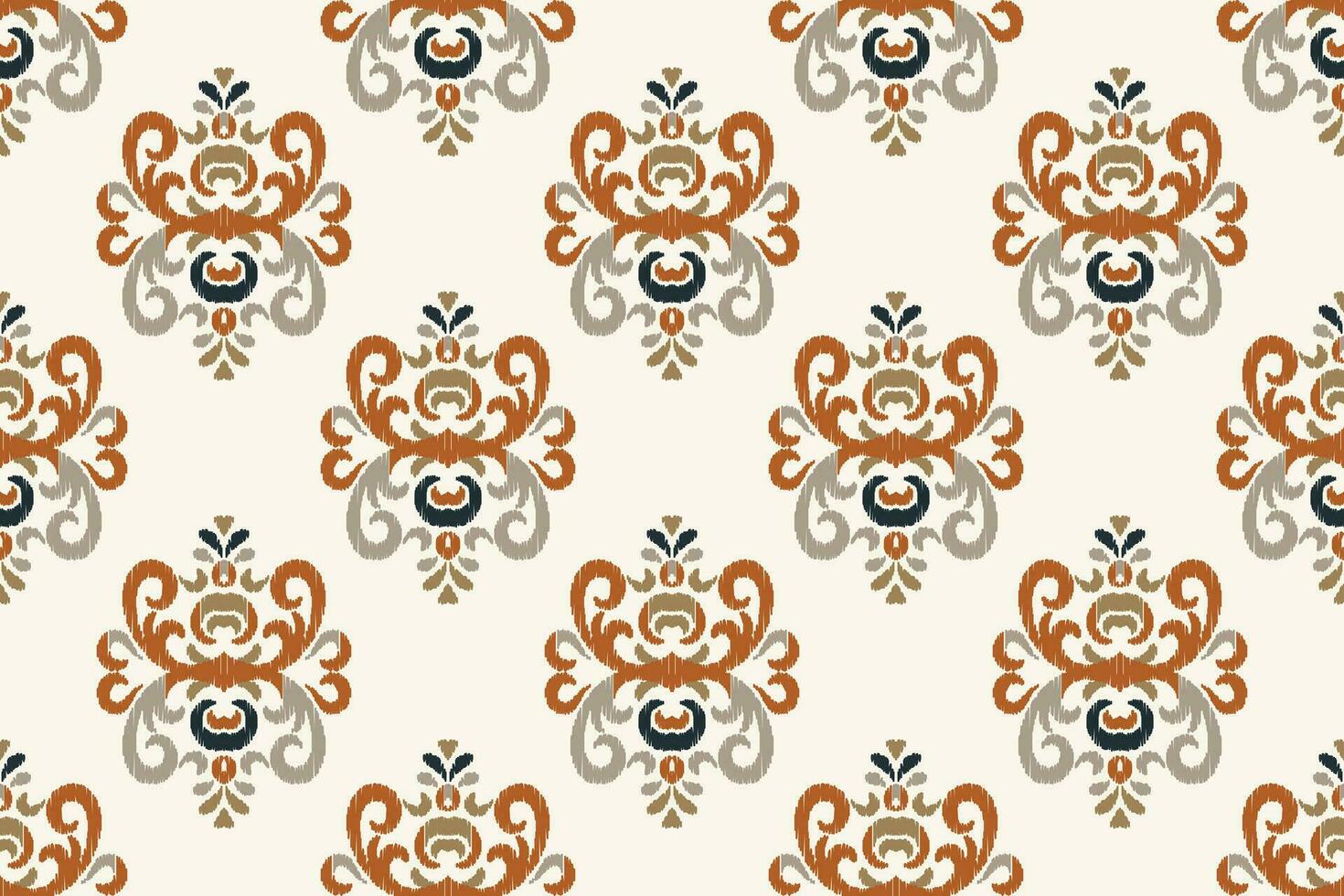 Ikat Floral Paisley Embroidery Background. Ikat Stripe Geometric Ethnic Oriental Pattern Traditional. Ikat Aztec Style Abstract Design for Print Texture,fabric,saree,sari,carpet. vector