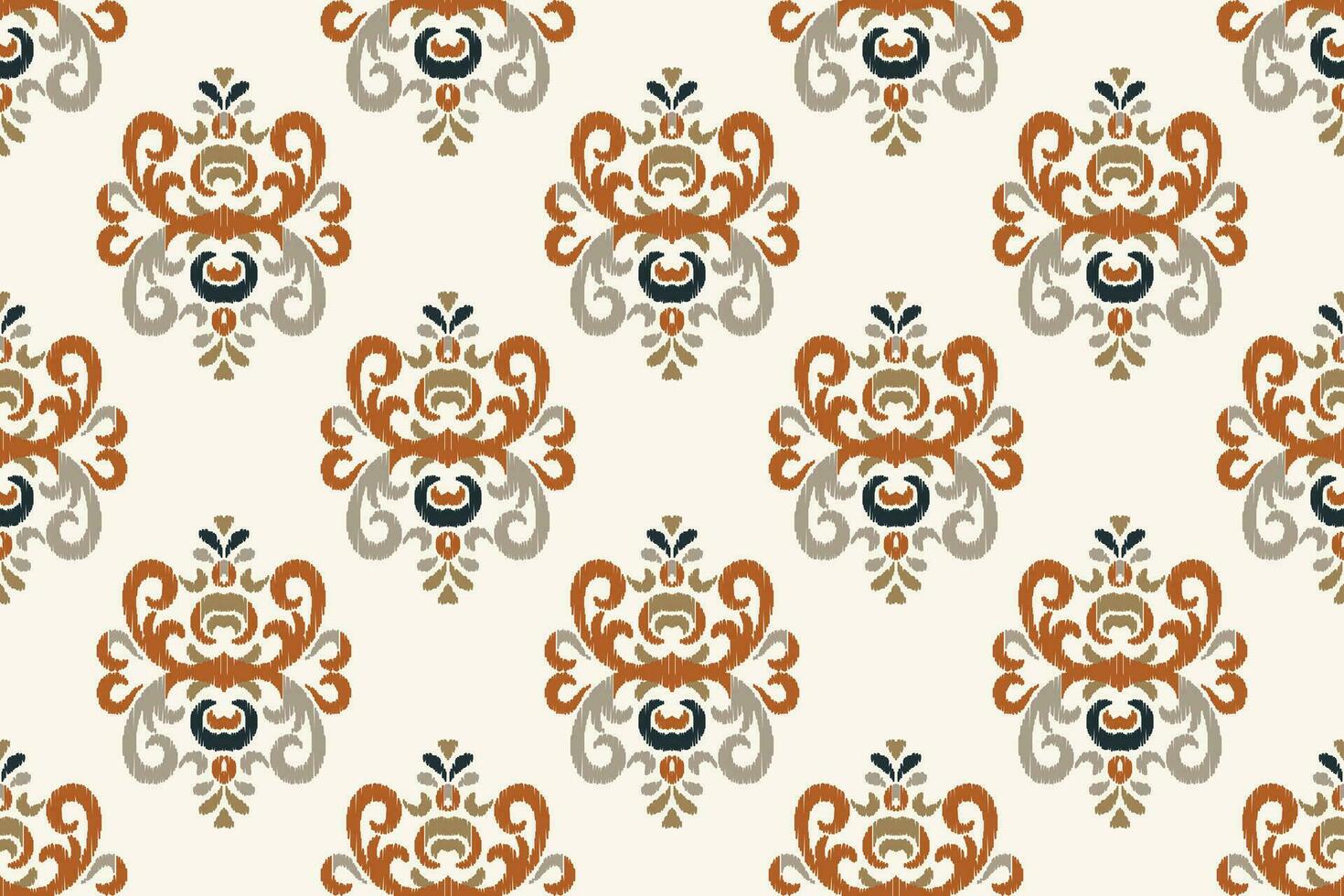 Ikat Floral Paisley Embroidery Background. Ikat Stripe Geometric Ethnic Oriental Pattern Traditional. Ikat Aztec Style Abstract Design for Print Texture,fabric,saree,sari,carpet. vector