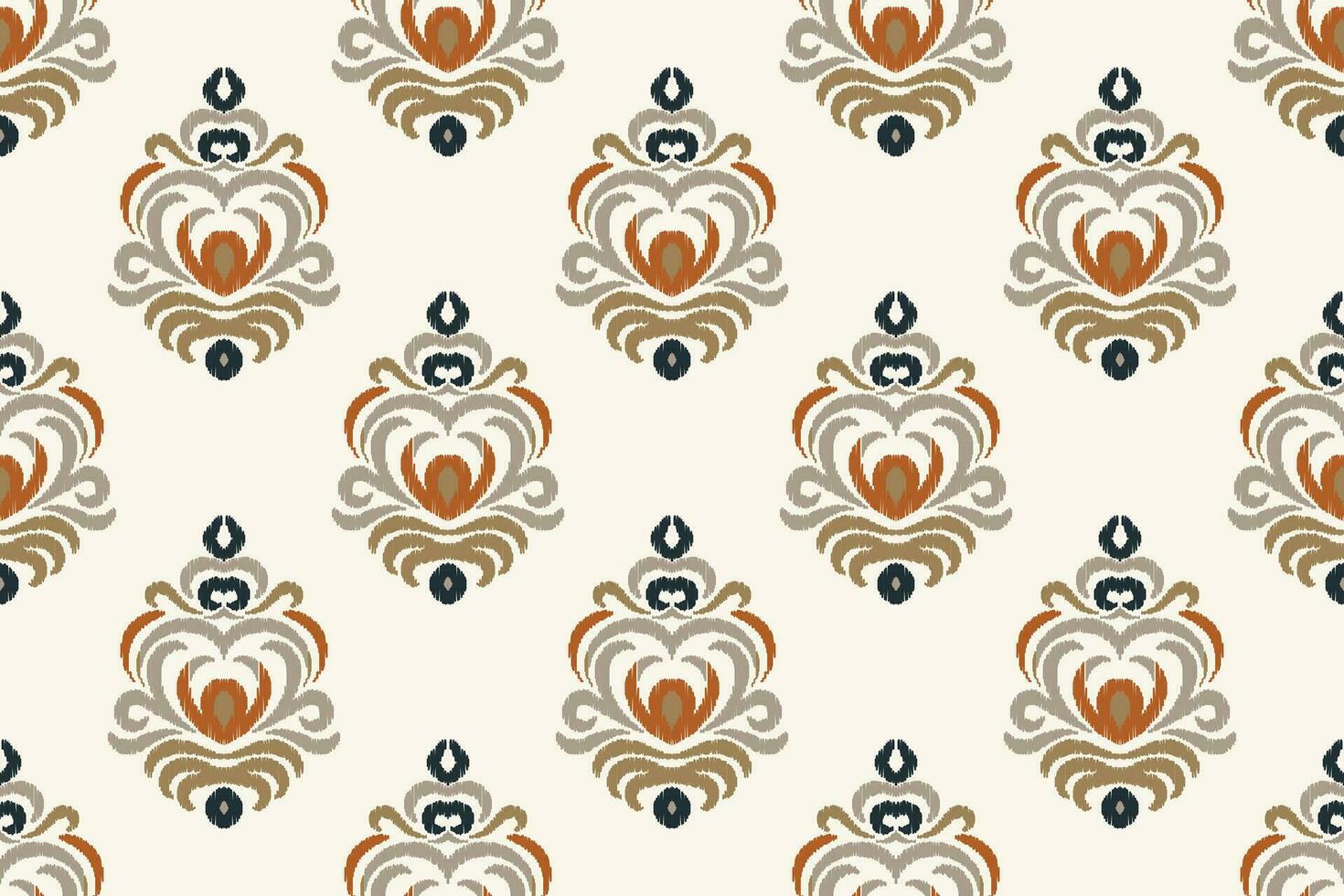 Motif Ikat Paisley Embroidery Background. Ikat Flowers Geometric Ethnic Oriental Pattern Traditional. Ikat Aztec Style Abstract Design for Print Texture,fabric,saree,sari,carpet. vector