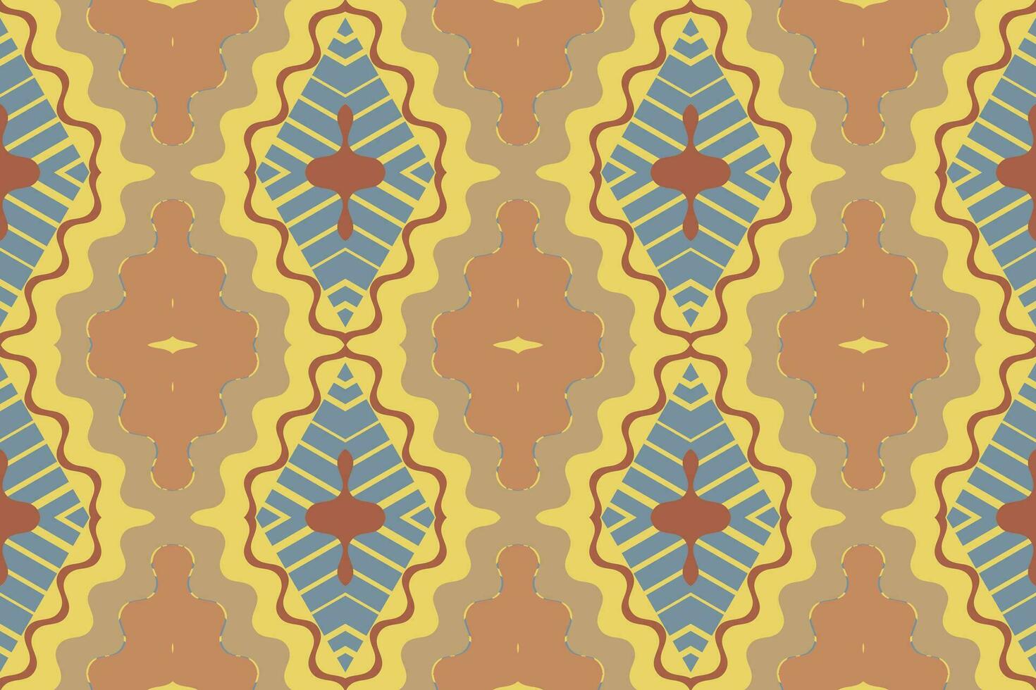 Ikat Damask Paisley Embroidery Background. Ikat Chevron Geometric Ethnic Oriental Pattern traditional.aztec Style Abstract Vector illustration.design for Texture,fabric,clothing,wrapping,sarong.