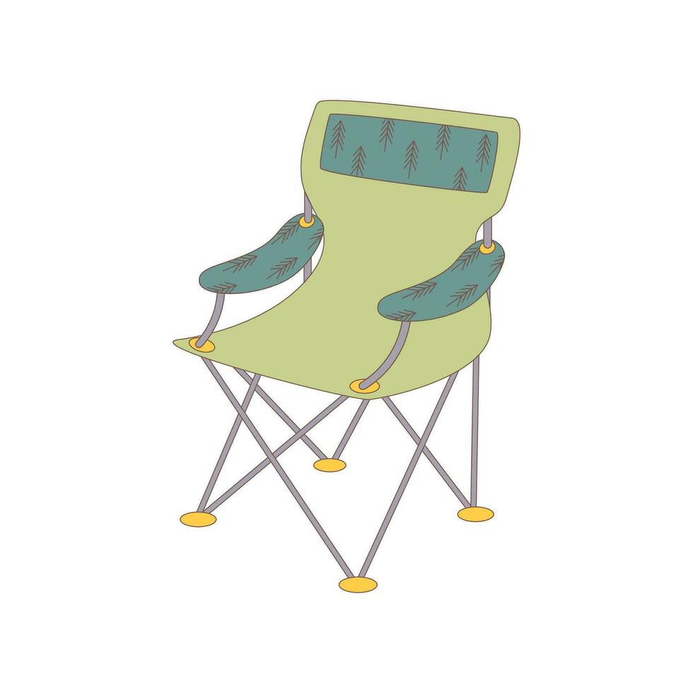 Chair. Drawn elements for camping and hiking. Wilderness survival, travel, hiking, outdoor recreation, tourism. vector