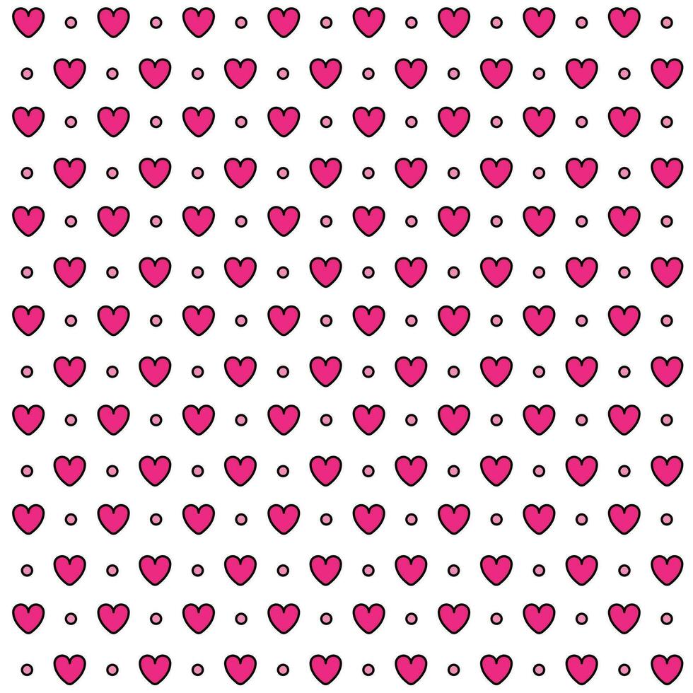 Heart Seamless Pattern on White Background. vector