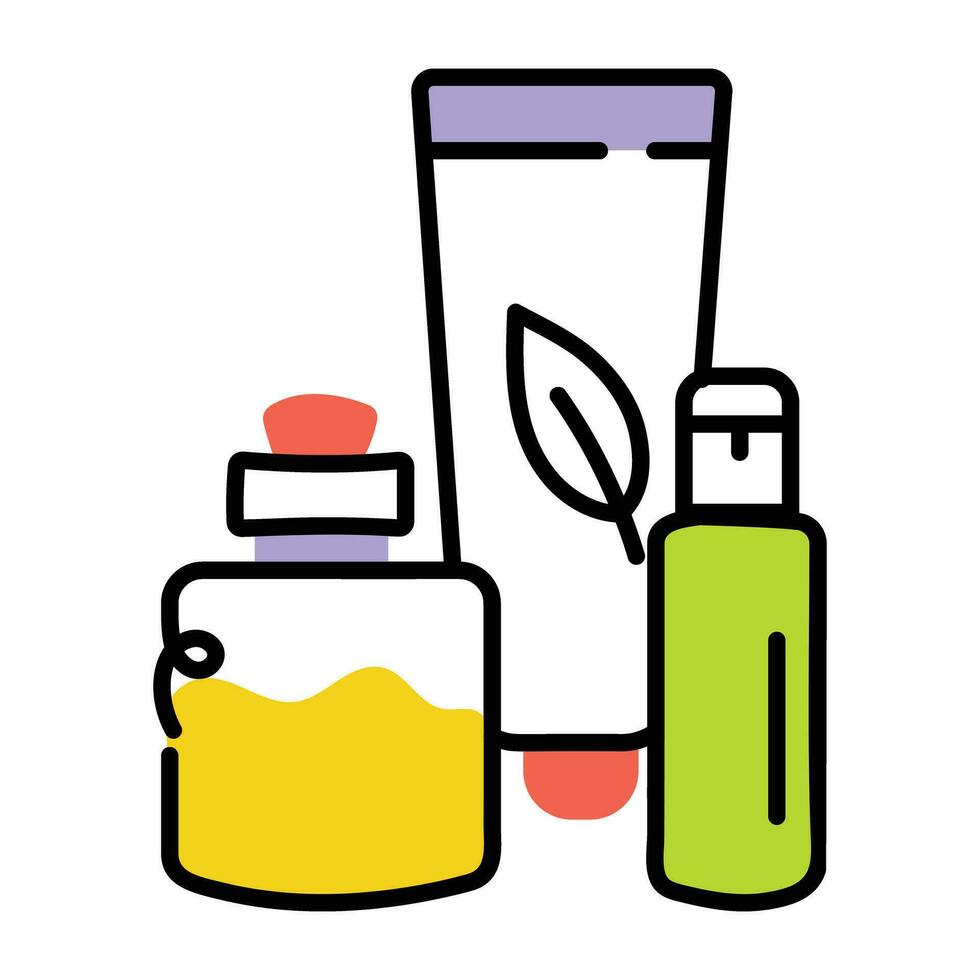 Trendy Skincare Products vector