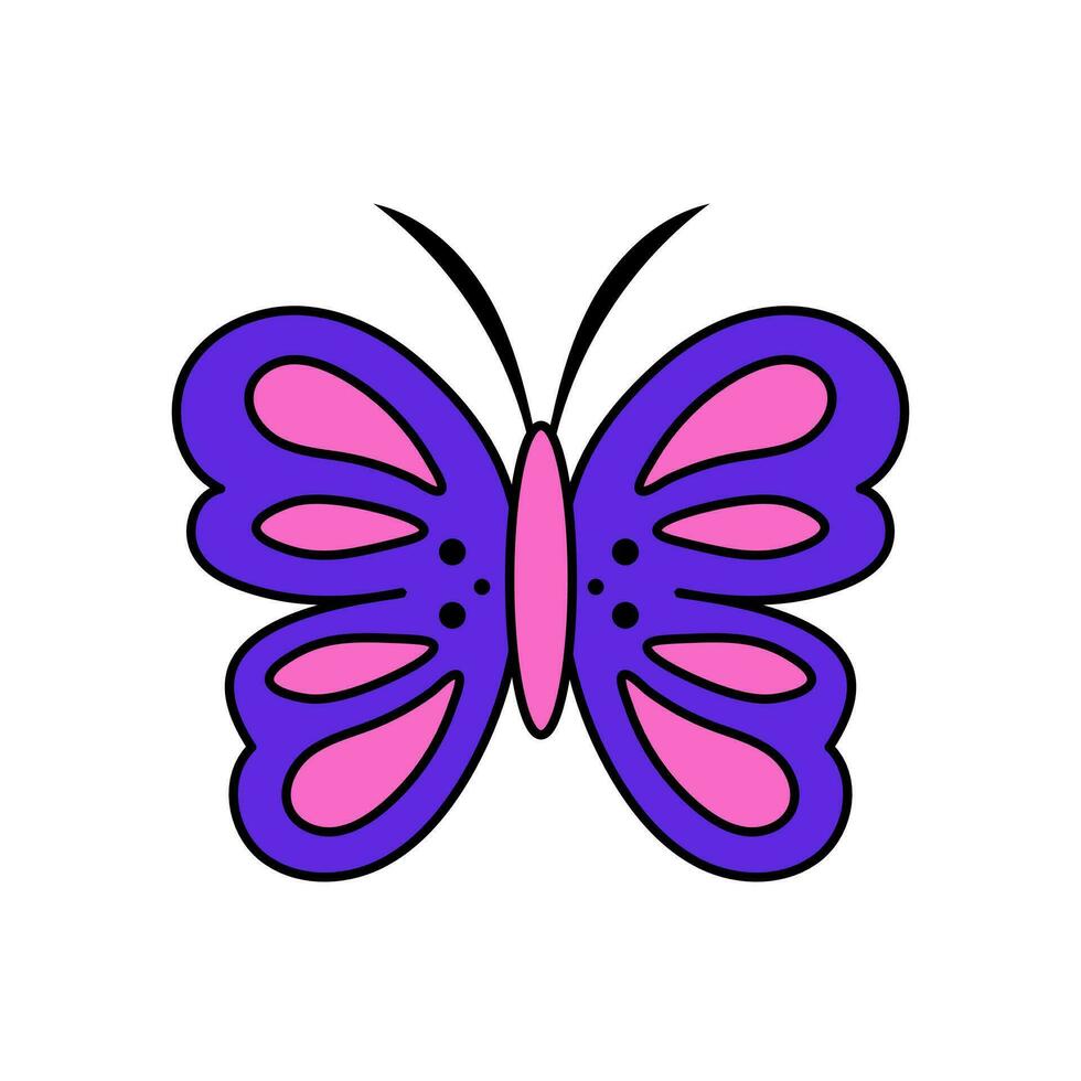 Simple colorful butterfly vector illustration