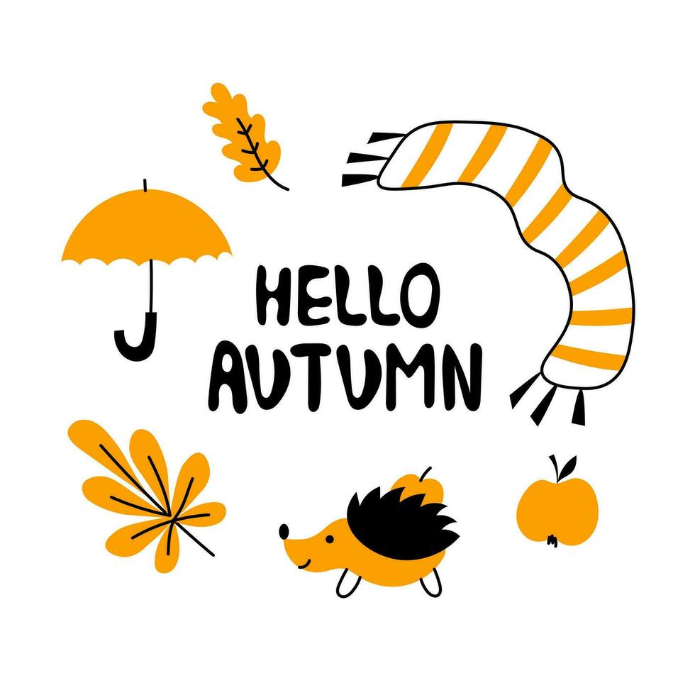 Hello autumn Greeting card vector