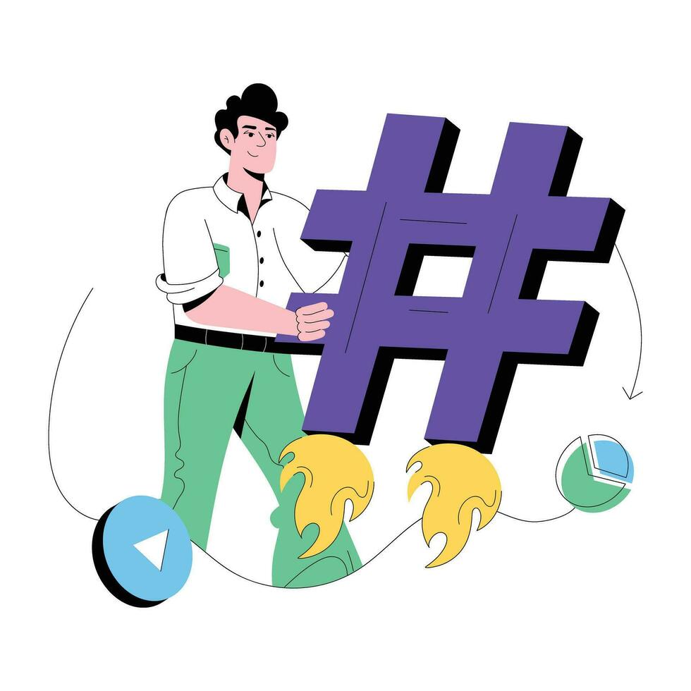 Trendy Business Hashtag vector