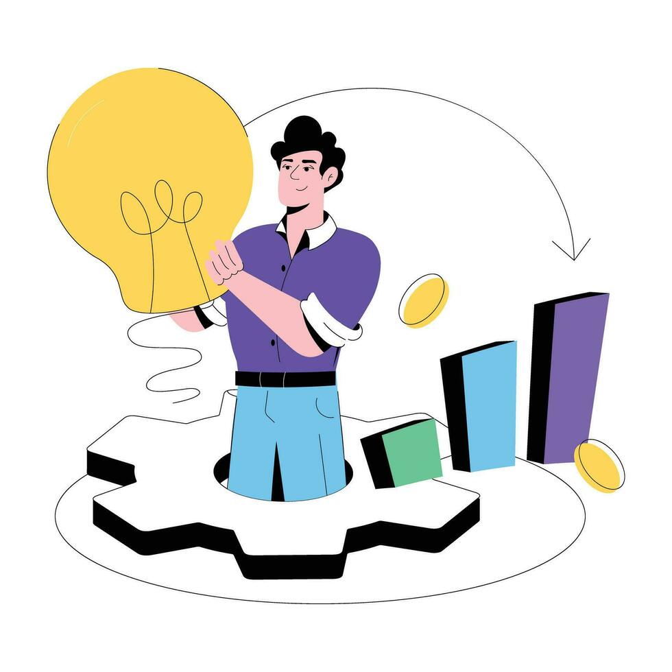 Trendy Business Idea vector