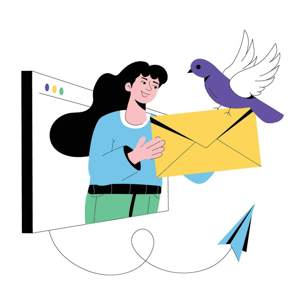 Trendy Sending Mail vector