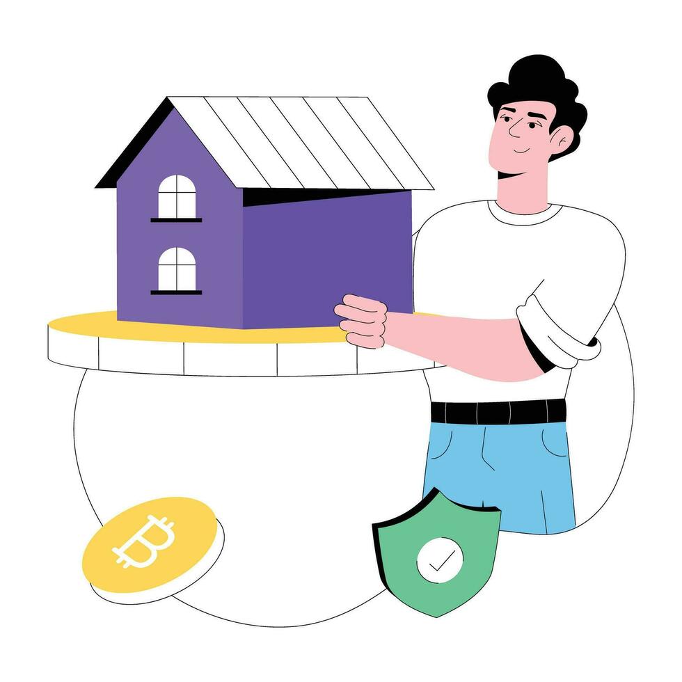 Trendy Secure Banking vector