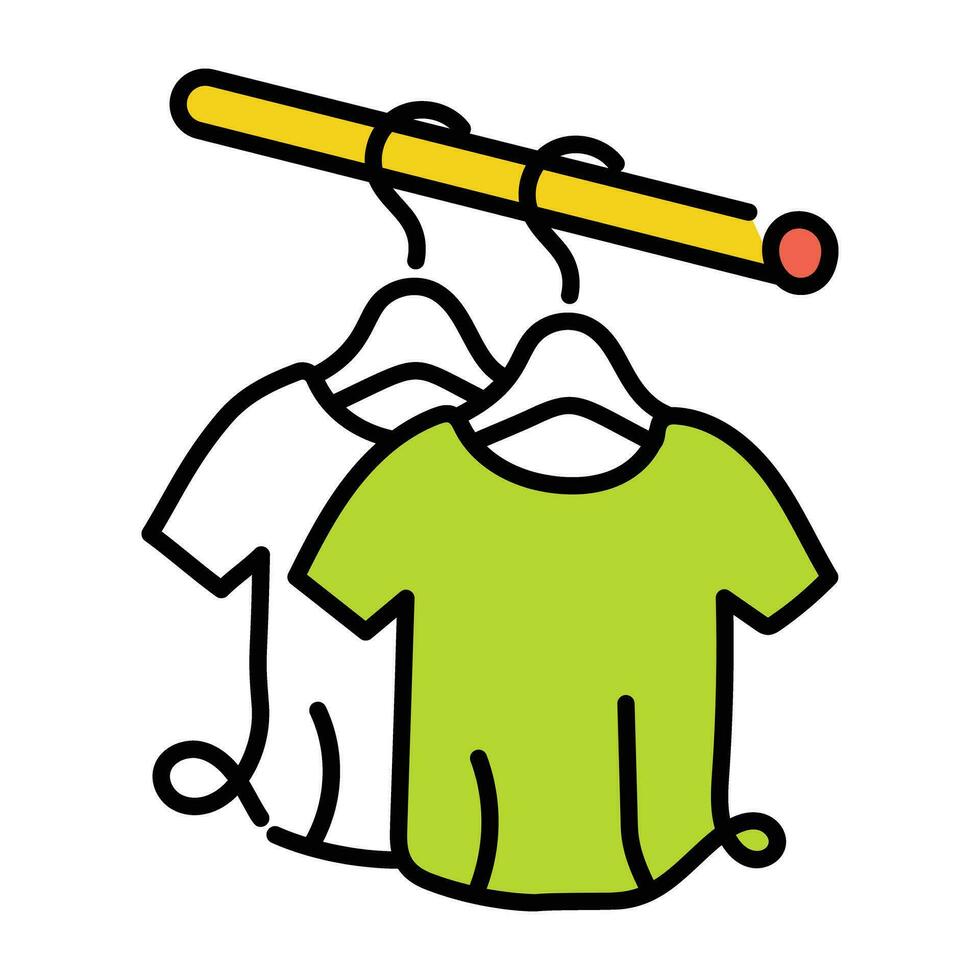 Trendy Hanging Shirts vector