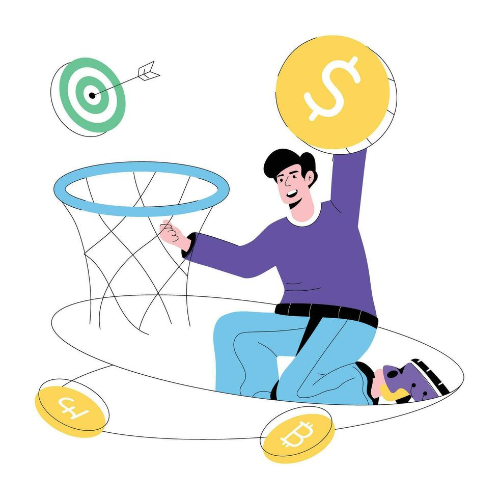 Trendy Investment Goal vector