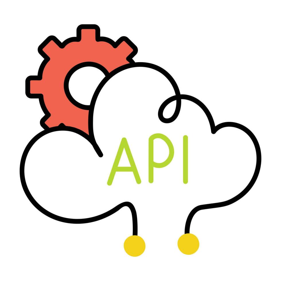 Trendy API Cloud vector