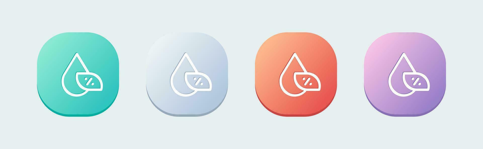 Humidity line icon in flat design style. Water signs vector illustration.