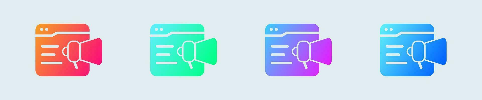 Advertise solid icon in gradient colors. Marketing signs vector illustration.