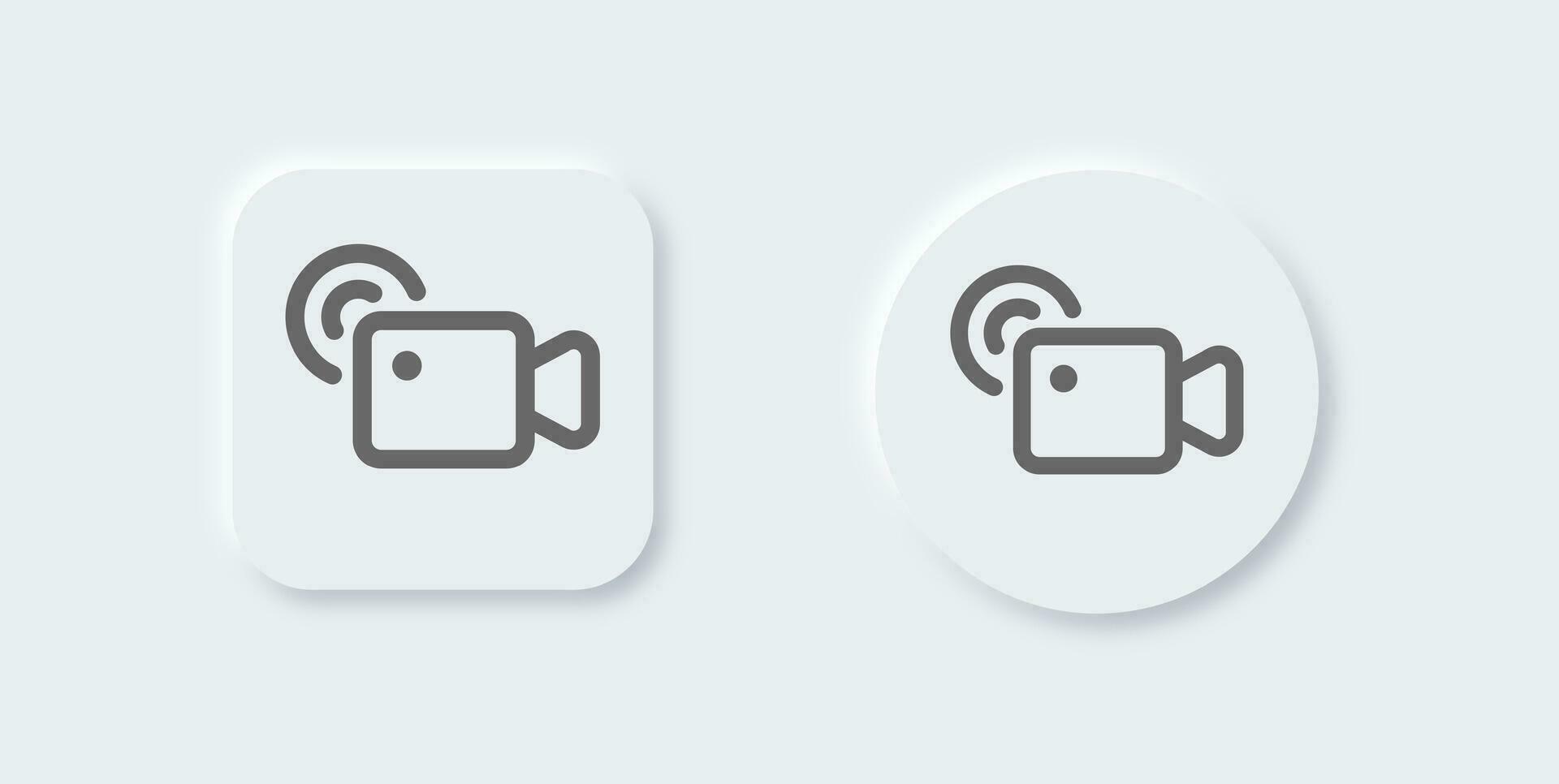 Live line icon in neomorphic design style. Video broadcasting signs vector illustration.