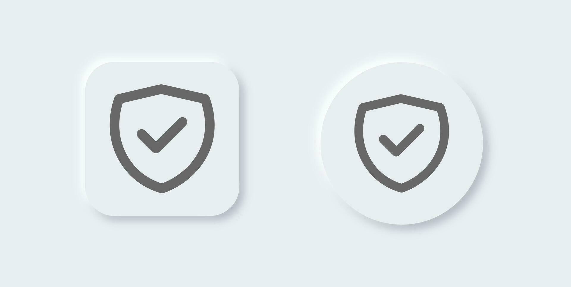 Trusted line icon in neomorphic design style. Check mark signs vector illustration.