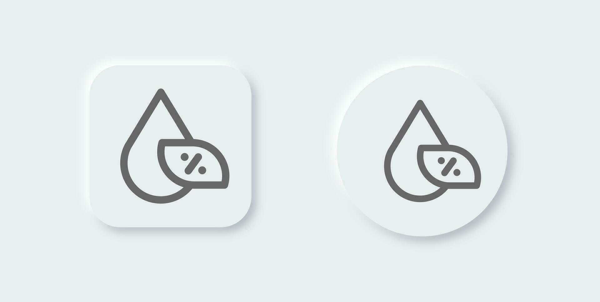 Humidity line icon in neomorphic design style. Water signs vector illustration.