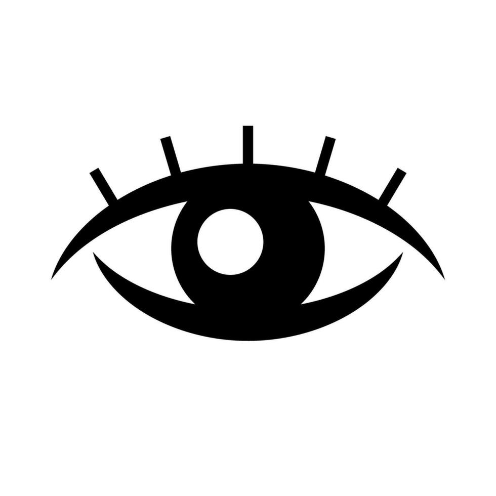 Beautiful eye icon with eyelashes. Vector. vector