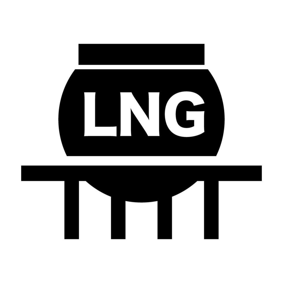 Simple LNG tank silhouette icon. Vector. vector