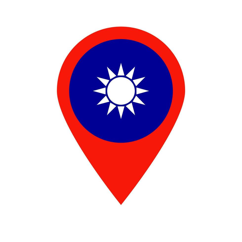 Taiwan flag map pin. Location of Taiwan. Vector. vector