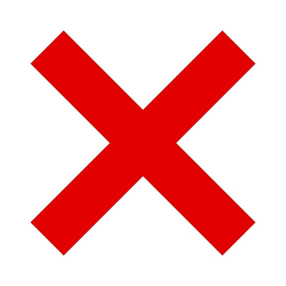 Simple red cross mark icon. Vector. 26529438 Vector Art at Vecteezy