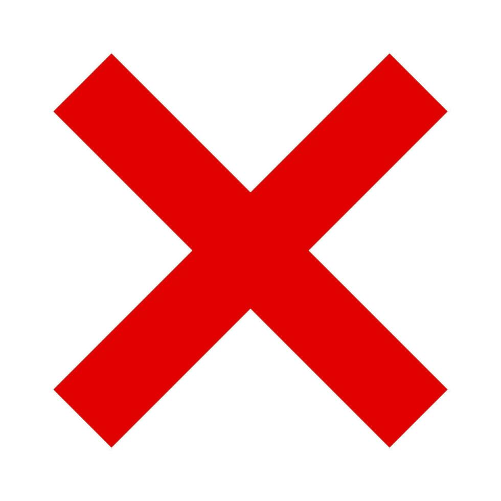 Simple red cross mark icon. Vector. vector