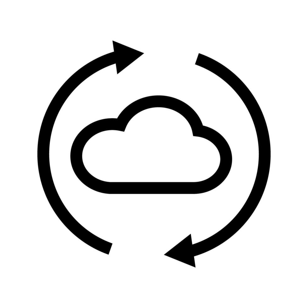 sencillo nube apoyo icono. nube almacenamiento sincronización. vector. vector