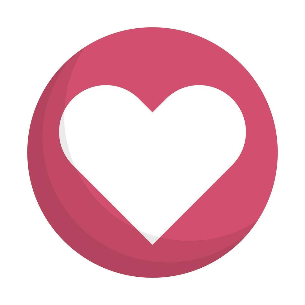 Flat design round heart. Favorite icon. Like. Vector. vector