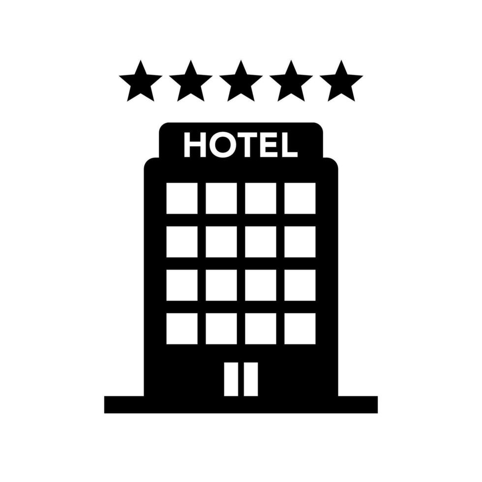 Five star hotel silhouette icon. Vector. vector