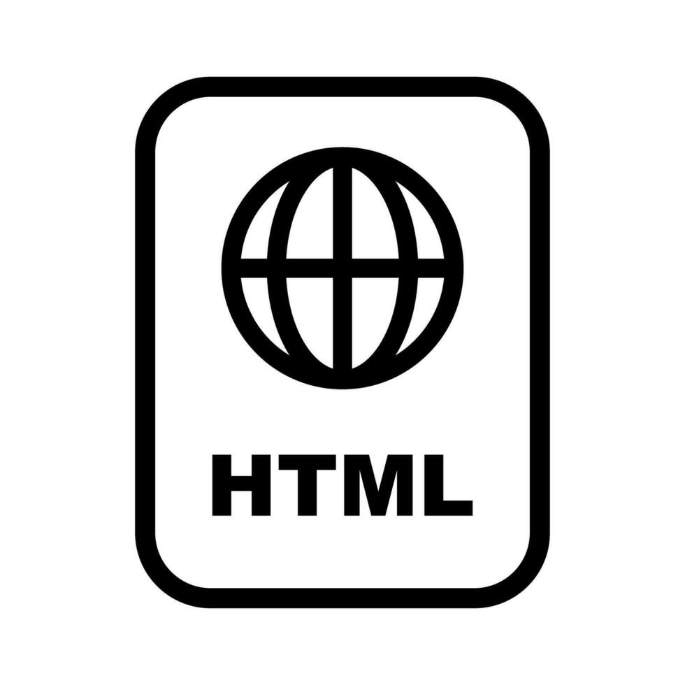 html archivo icono. Interfaz programación. vector. vector