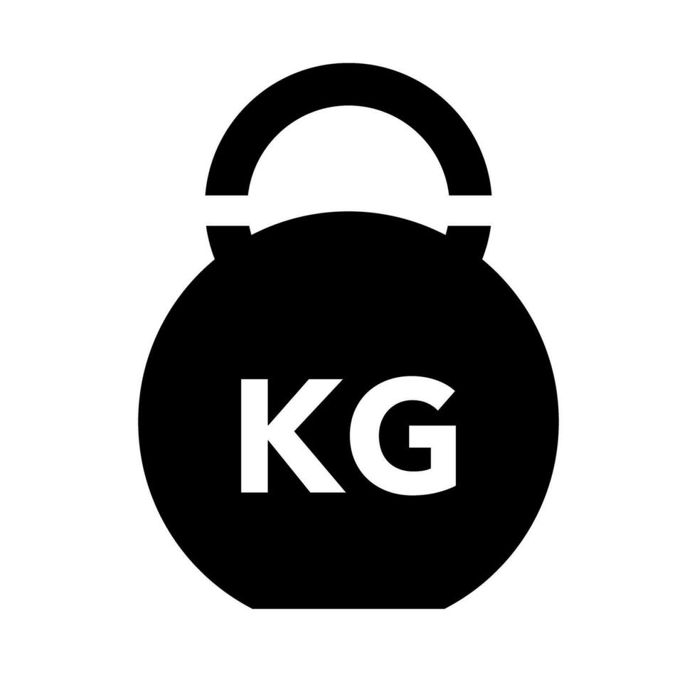 KG weight silhouette icon. Kettlebell. Muscle training item. Vector. vector