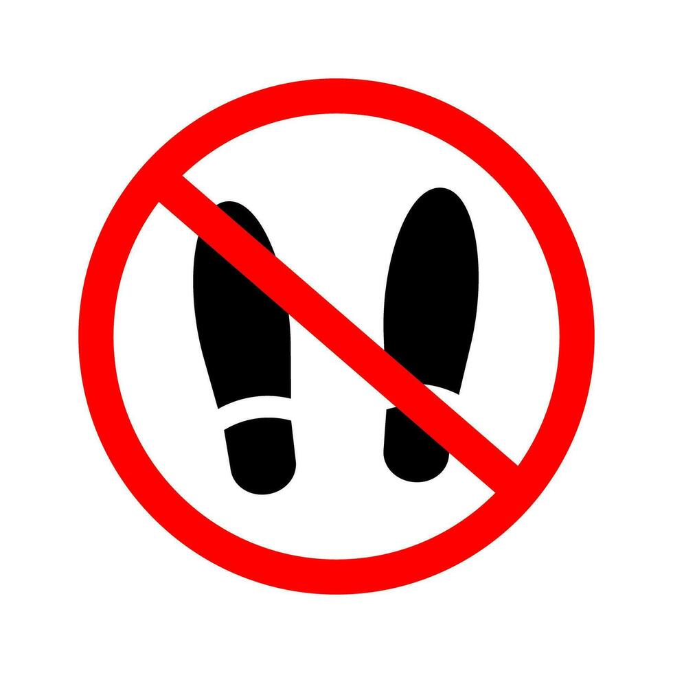 No Zapatos estrictamente prohibido icono. vector. vector