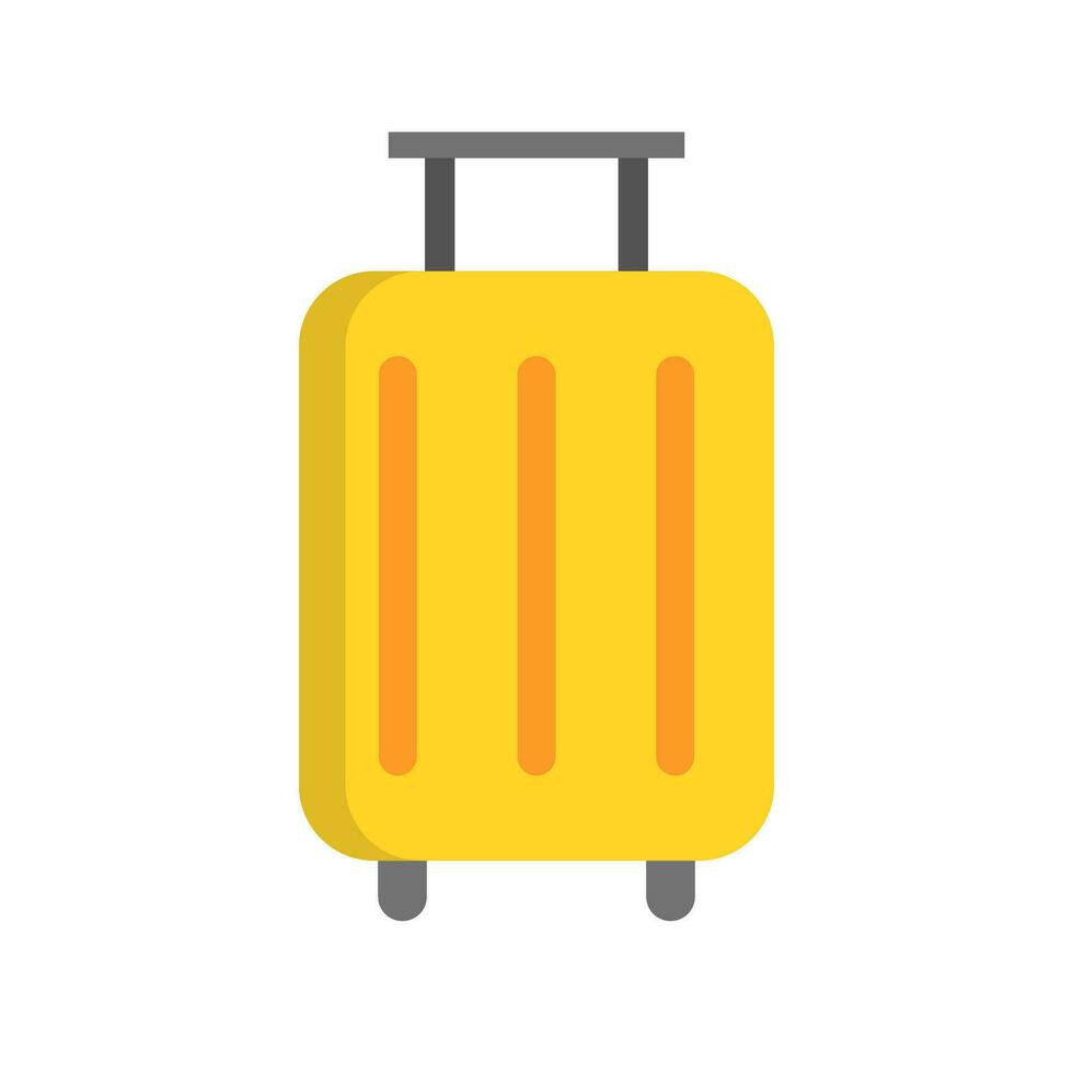 Flat design yellow suitcase icon. Vector. vector