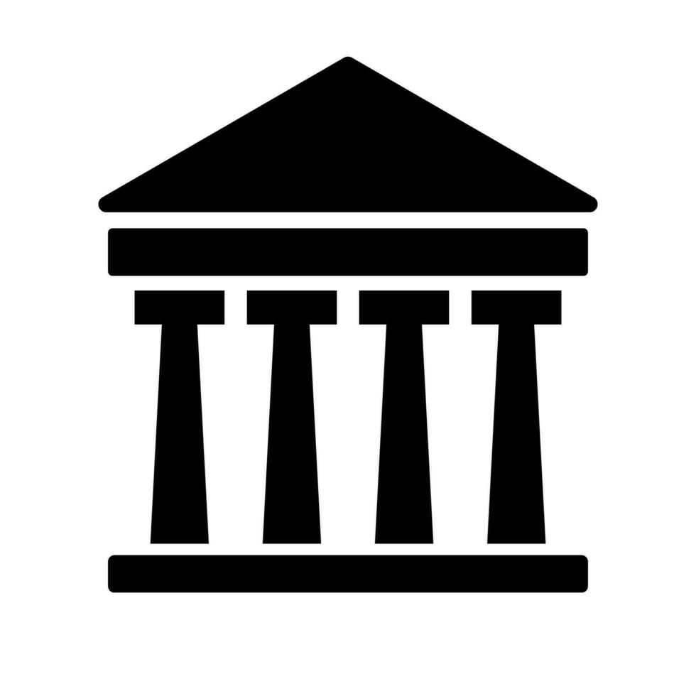 Museum and archaeological monument icon. Old building. Vector. vector