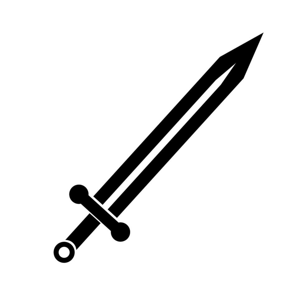 Sword weapon silhouette icon. Vector. vector